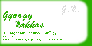 gyorgy makkos business card